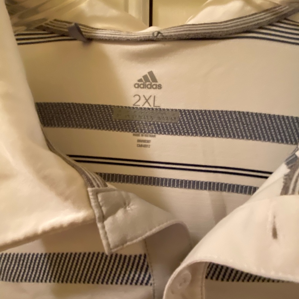 Adidas 2XL striped Polo Shirt - Picture 3 of 3
